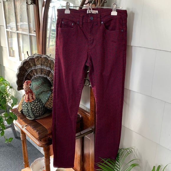 Tory Burch $225 Maroon Burgundy Red and Navy Denim - Picture 2 of 12